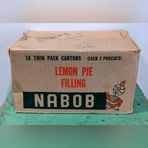 Vintage Nabob Lemon Pie Filling Store Shipping Box Empty Rare!!